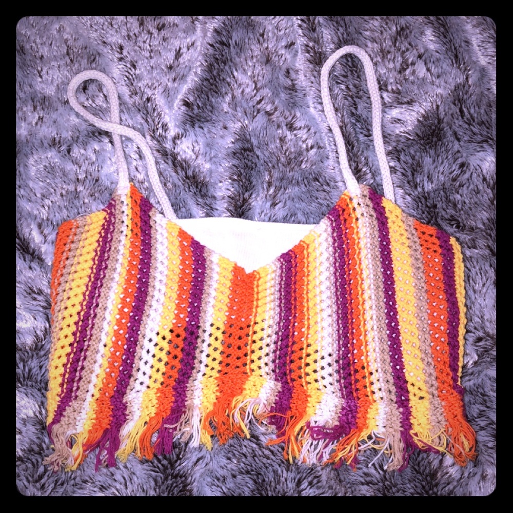 never worn Zara basics colorful crop top.